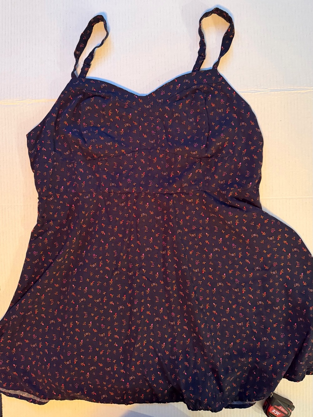 Old Navy Navy Floral Spaghetti-Strap Mini Dress
